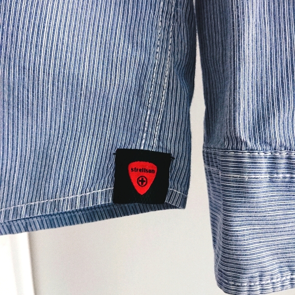 💖2/$15💖 Strellson Light Blue Pinstripe Slim Fit Button Down Shirt - Picture 6 of 9